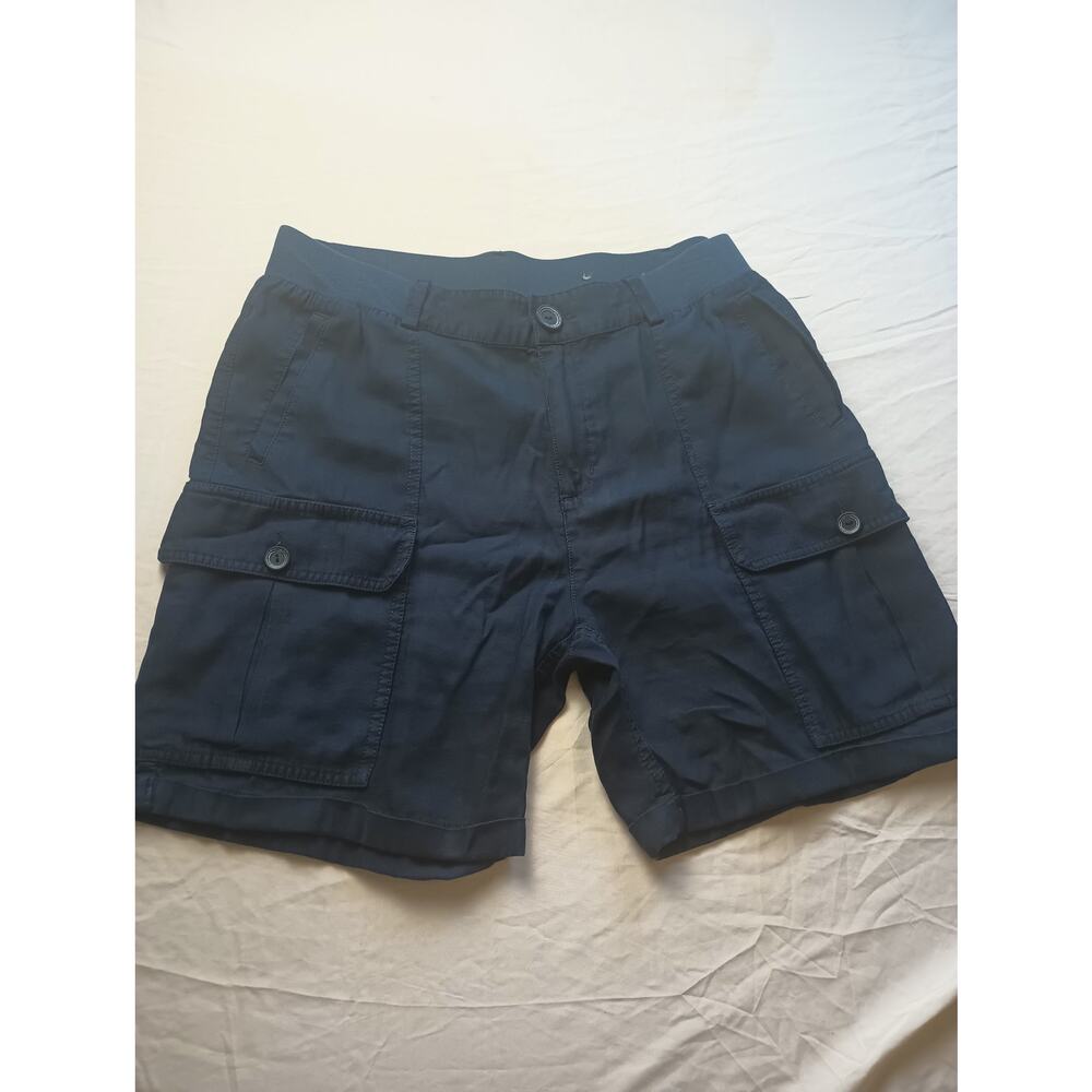 Soft Surroundings‎ Blue Cargo Shorts Pull on Women Size Medium Petite Moody